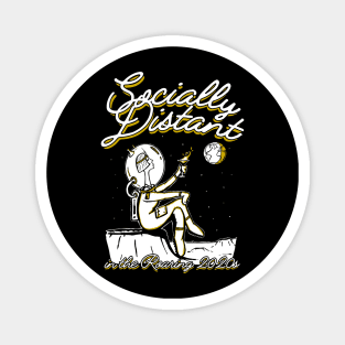 Socially Distant in the Roaring 2020s (Flapper on the moon) Magnet